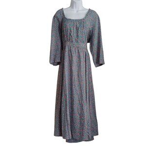 April Cornell Rosebud Dress Cottage Milkmaid Prairie Pockets Ties in Back XXL